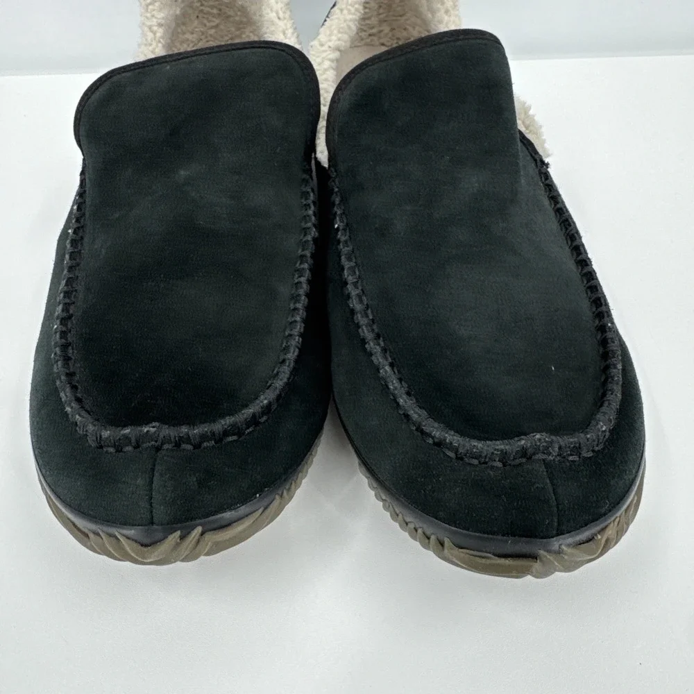 SOREL Mens Dude Moc‎ Slipper - Black Suede Men's Size 13 Vulcanized Rubber Sole